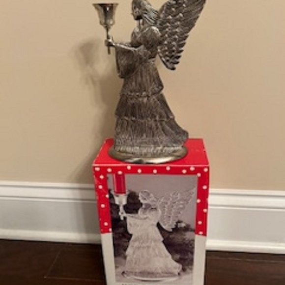 Candle Holder Angel Silverplated 9 x 6 - Picture 5 of 7